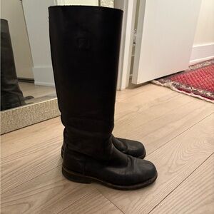 Roots Black Leather Tall Boots